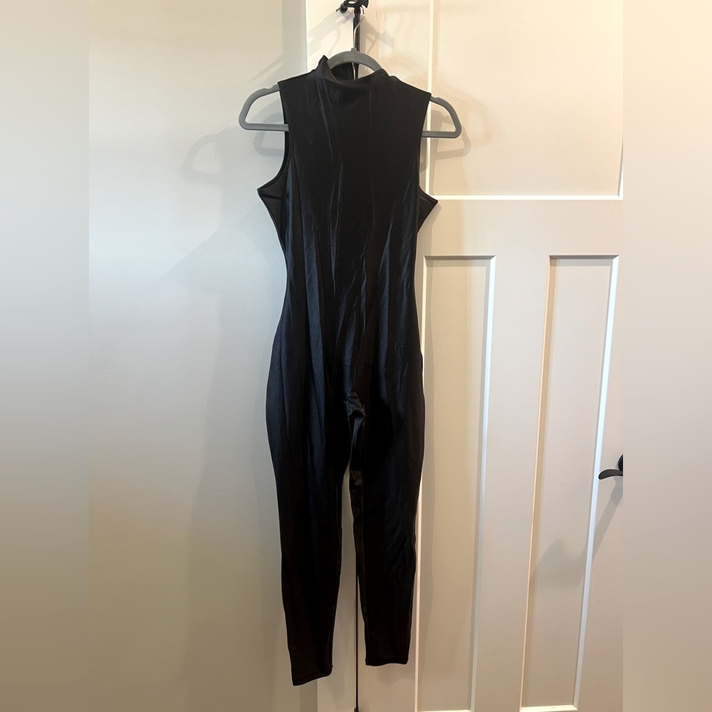 SKIMS Black Sleeveless Mock Neck Jumpsuit
